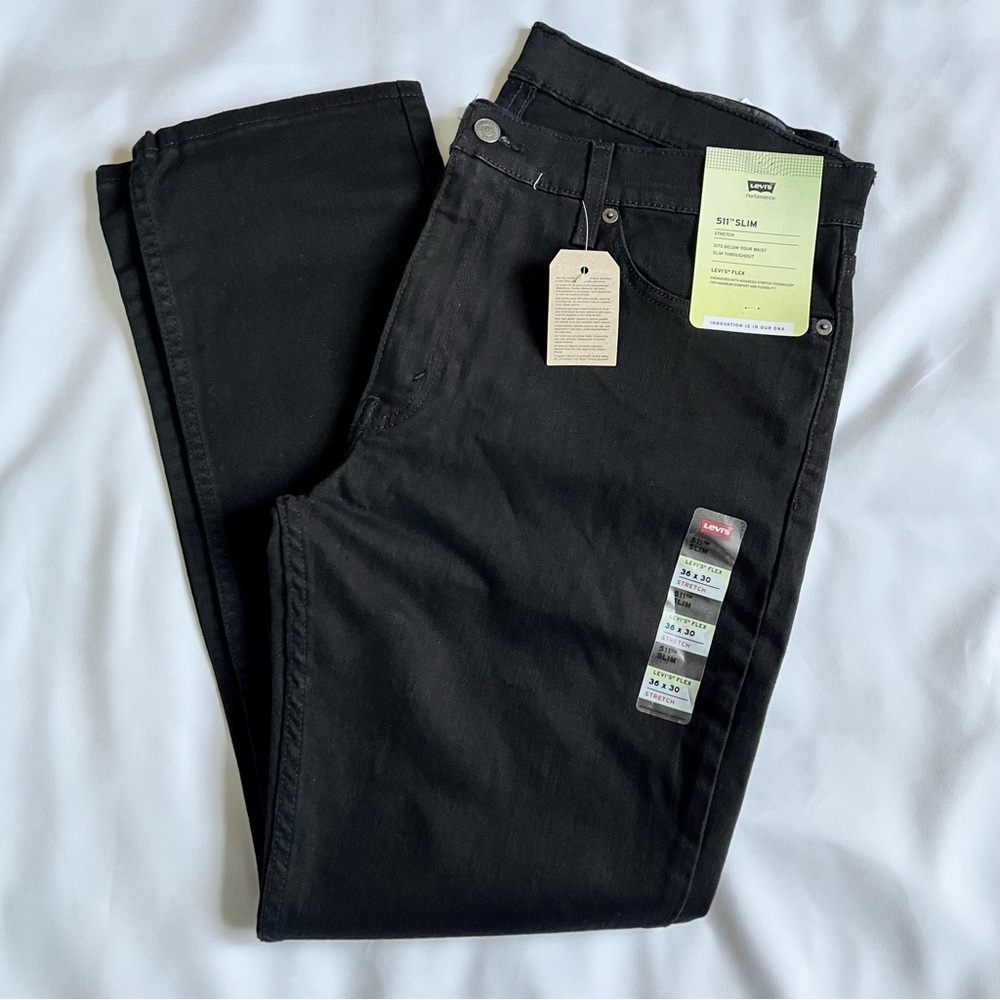 Levi's Flex 511 Slim Fit Black Jeans 36x30